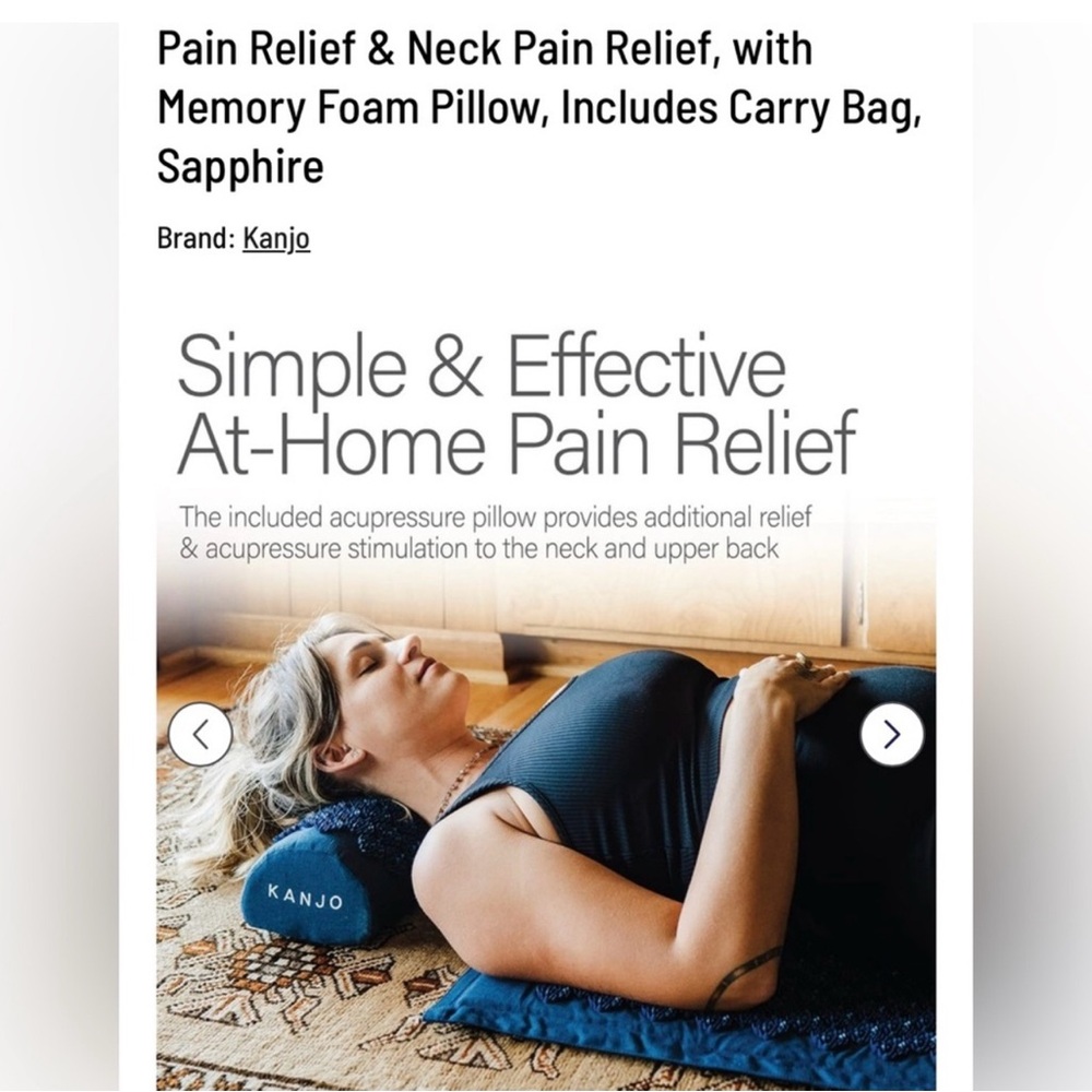 KANJO MEMORY FOAM ACUPRESSURE MAT PILLOW SET Back/Neck Relief, IN BAG - Picture 11 of 13